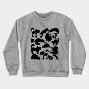 Black Cat Silhouette Pattern Crewneck Sweatshirt